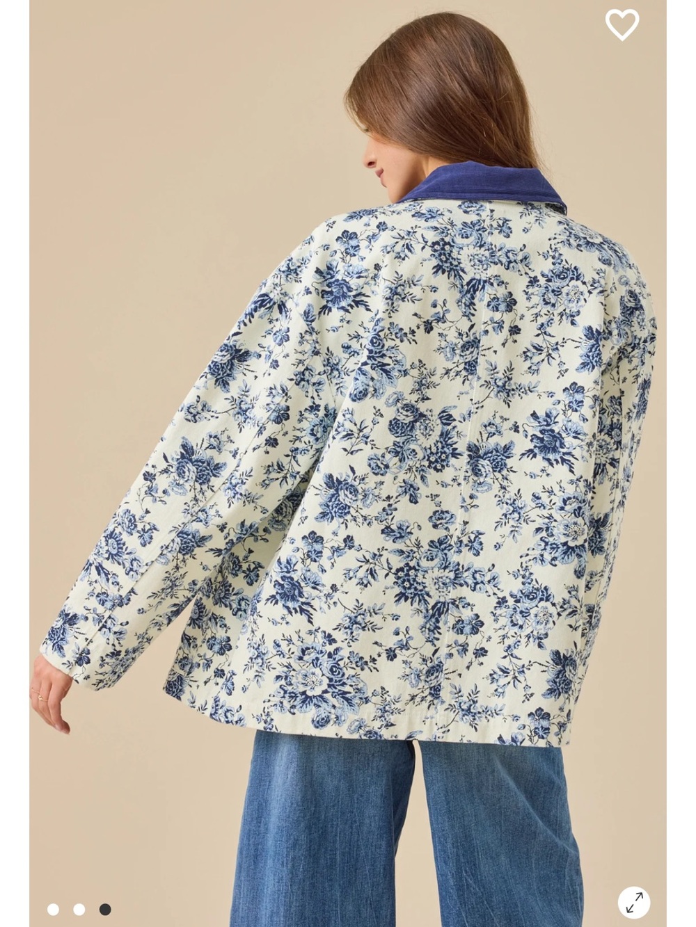 Altar’d State Mina Floral Jacket NWT Blue Floral Jacket - Picture 3 of 3